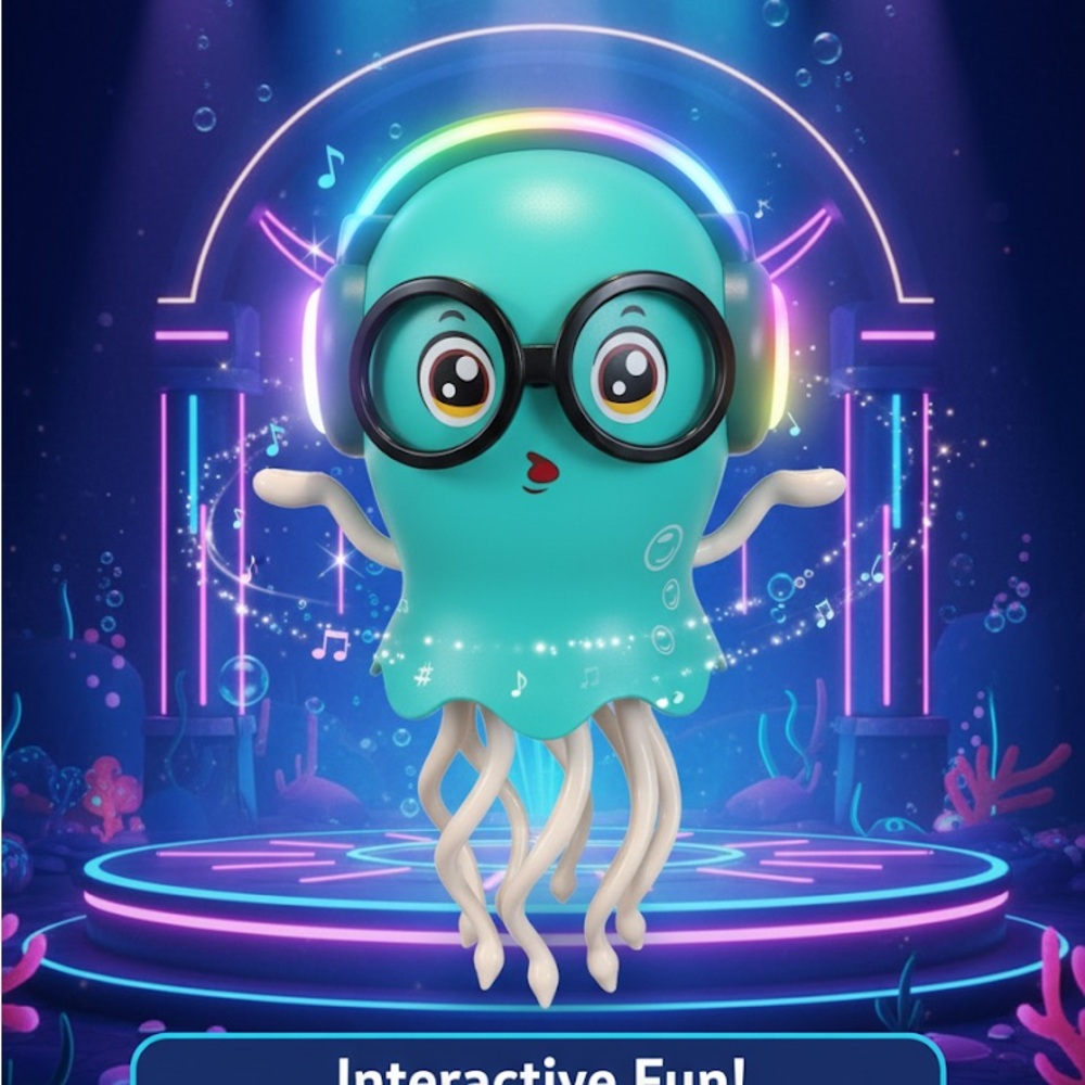 Colorful Jellyfish Toy with Headphones
